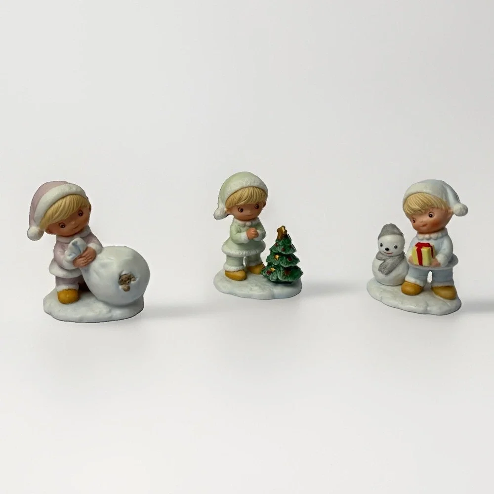 Christmas HOMCO Set of 3 CHILDREN Porcelain Figurines #5613